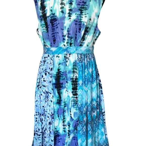 Upcycled Boho Sundress Size 14: Handmade Mixed Print Patchwork Midi - Picture 6 of 8